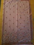 Chiffon Embroidered Saree w/ Semi-Stitched Blouse 